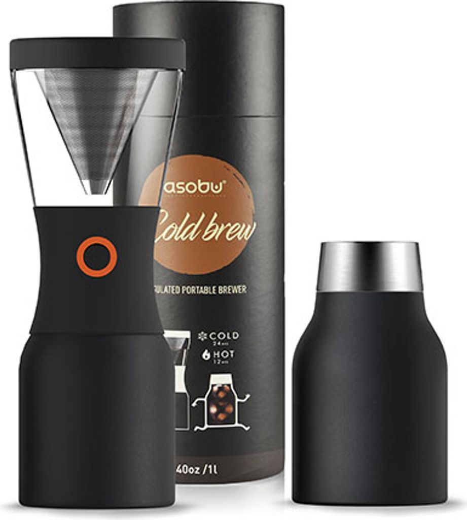 Asobu Cold Brew Kaffeezubereiter 1 Liter schwarz