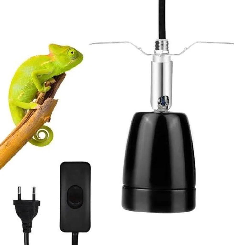 Douille E27 Lampe Chauffante Céramique avec Interrupteur et Culot Pivotant