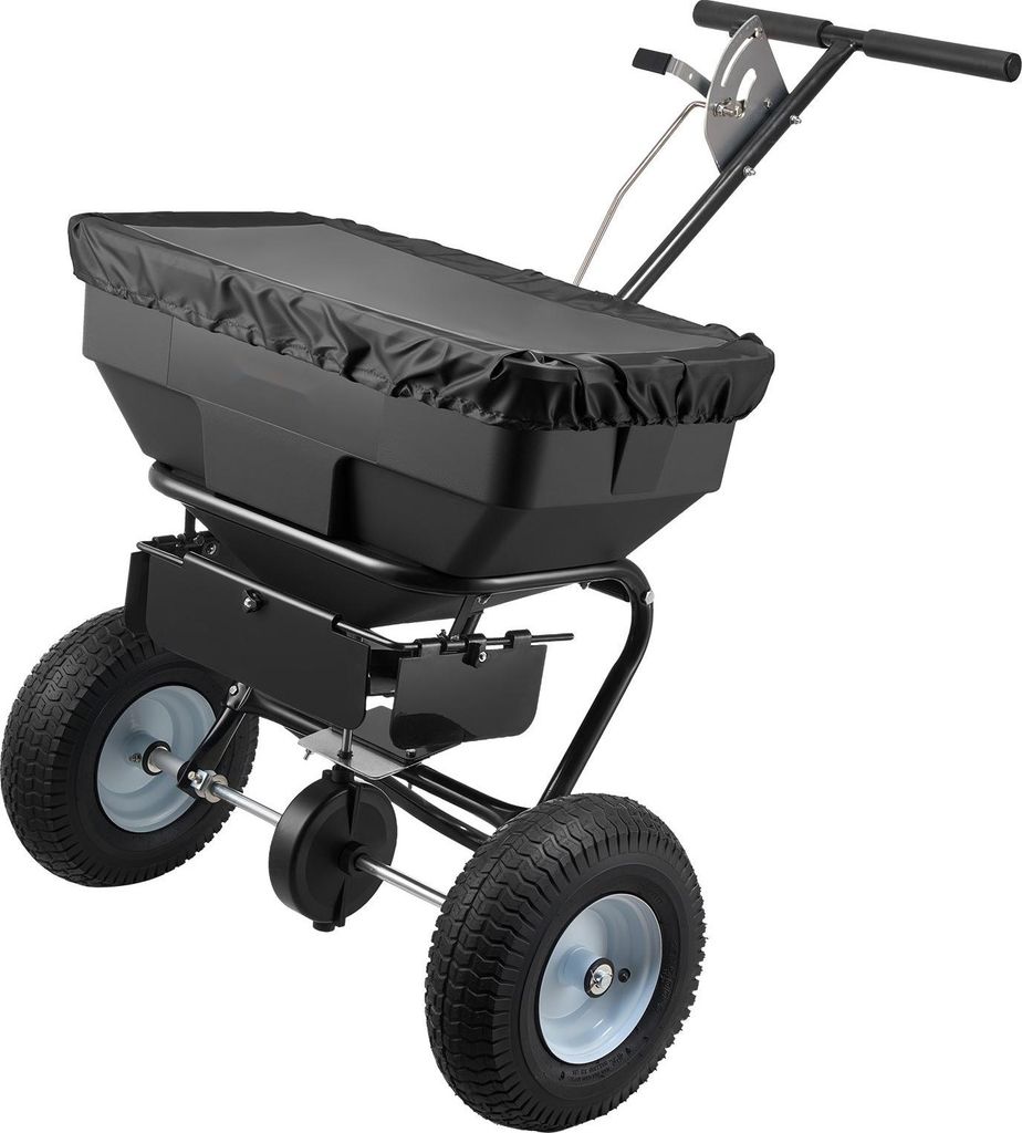 Streuwagen - Schleuderstreuer für Dünger & Saatgut - Kapazität 59 kg - Streubreite 0–3,66 m - Luftreifen 33 cm - Einstellbare Ausbringmenge - ...