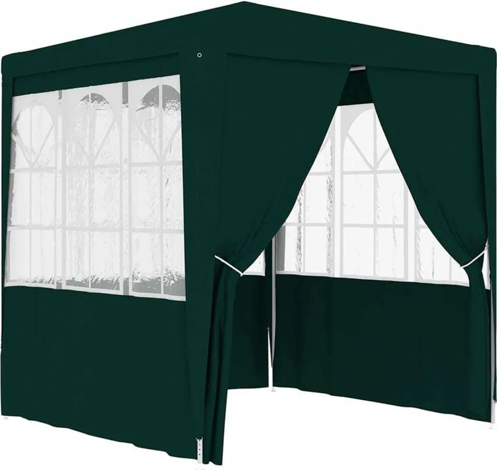 The Living Store tenda professionale per feste con pareti laterali 2,5×2,5 m verde 90 g/m²