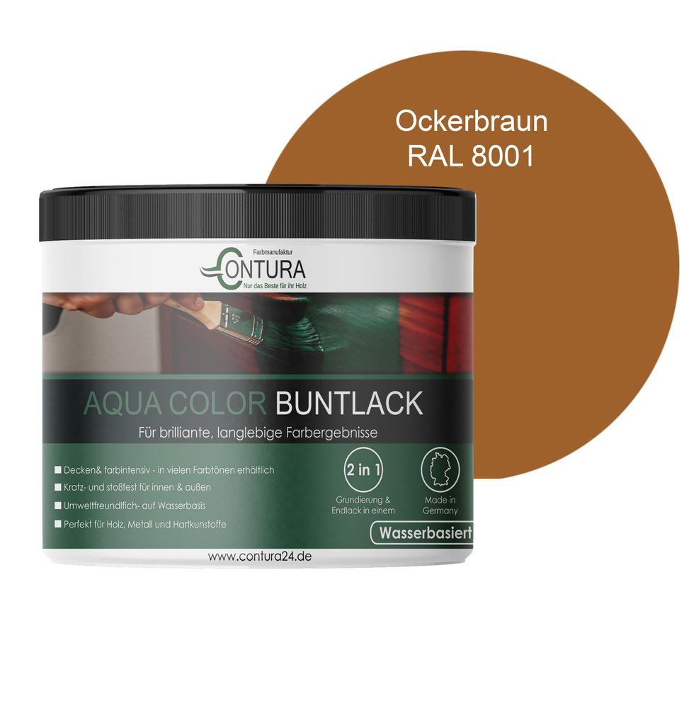 Contura 250ml. Buntlack Lackfarbe Lack Außen Innen Holz Produktbild 
