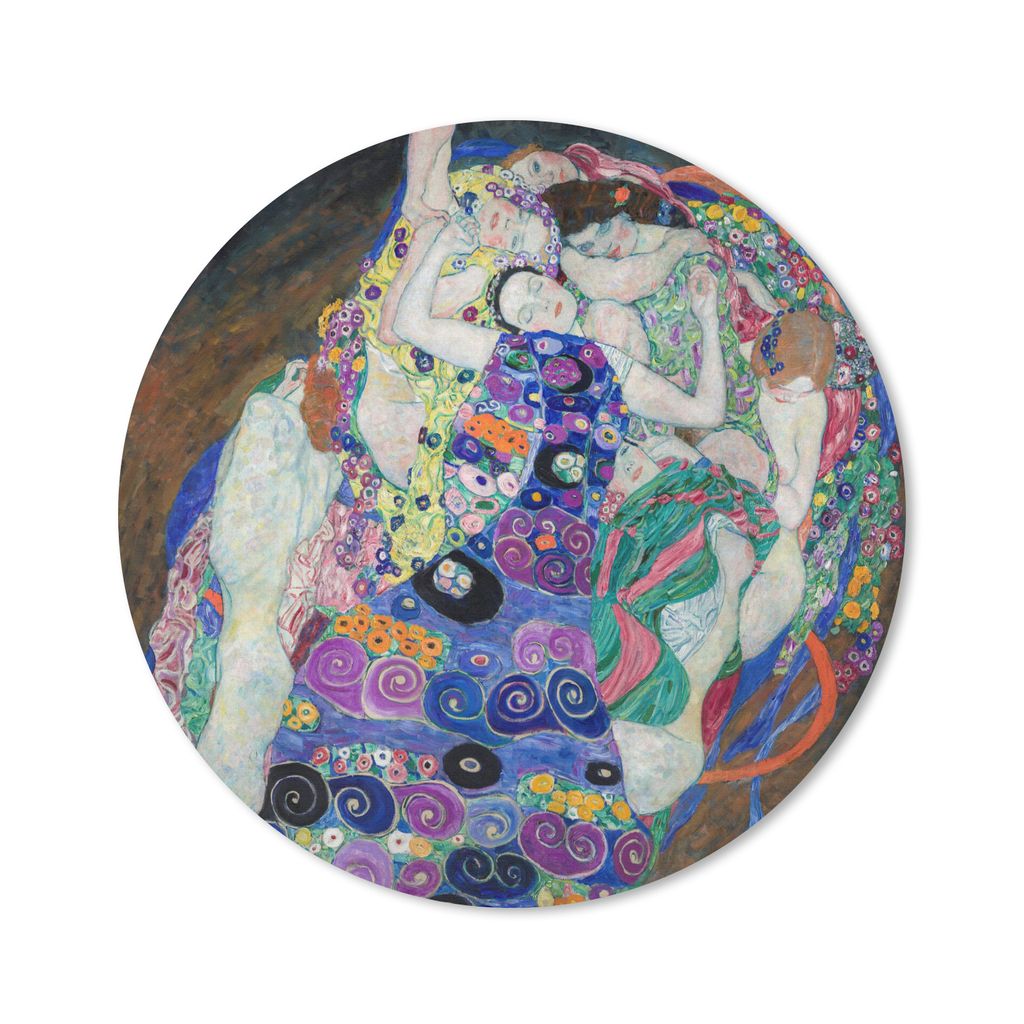 MuchoWow Mauspad Mousepad Die Jungfrauen - Gemälde von Gustav Klimt 20x20 cm - Mousepads - Maus Mat - Pad - Mausunterlage - Schreibtischmatte