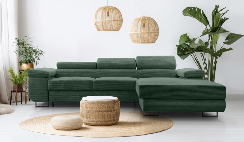 AX LIVING Cord Couch L Form – Arborio R 280 cm Ecksofa in Produktbild 