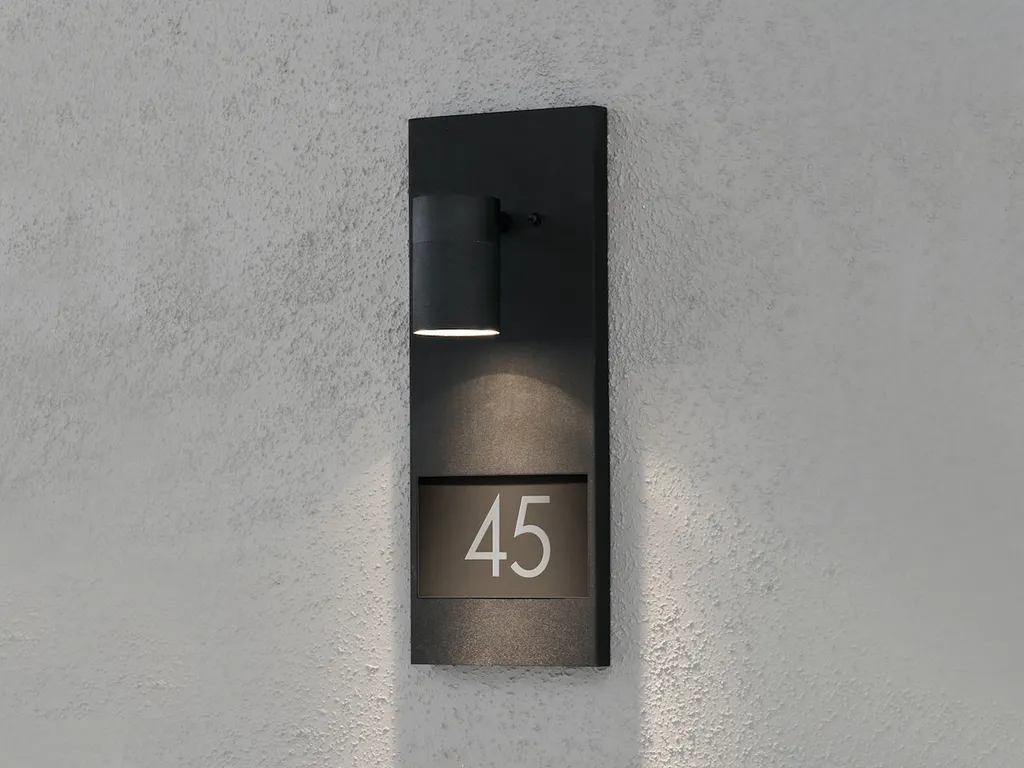 Applique Murale Extérieure avec Numéro de Maison Modena Noir Konstsmide
