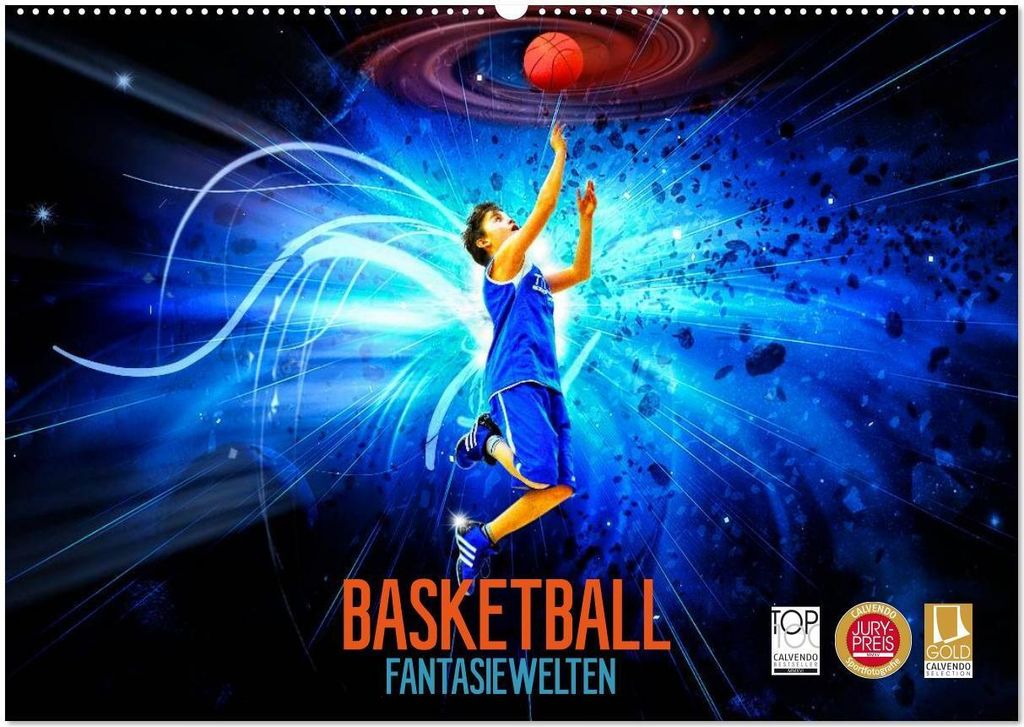 Basketball Fantasiewelten (Wandkalender 2026 DIN A2 quer), CALVENDO Monatskalender