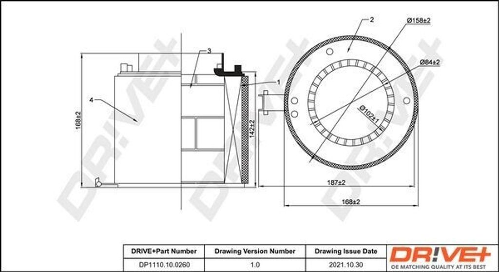 Dr!ve+ DP1110.10.0260 - OE 8K0 133 843 D Luftfilter für A4 (8K), A5 (8T), A5 (8F), Q5 (8R)