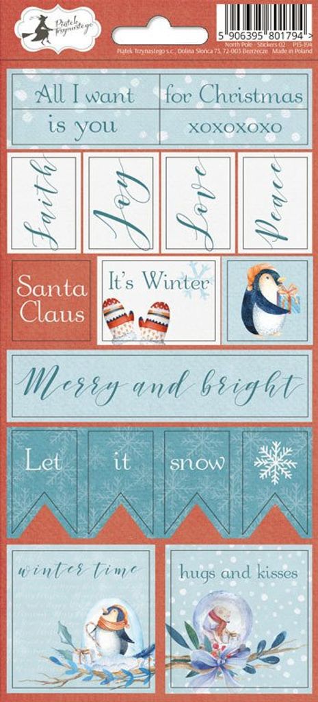P13 Craft AUFKLEBER Dekor Stickers für Bullet Journal Scrapbooking, Winter 1794