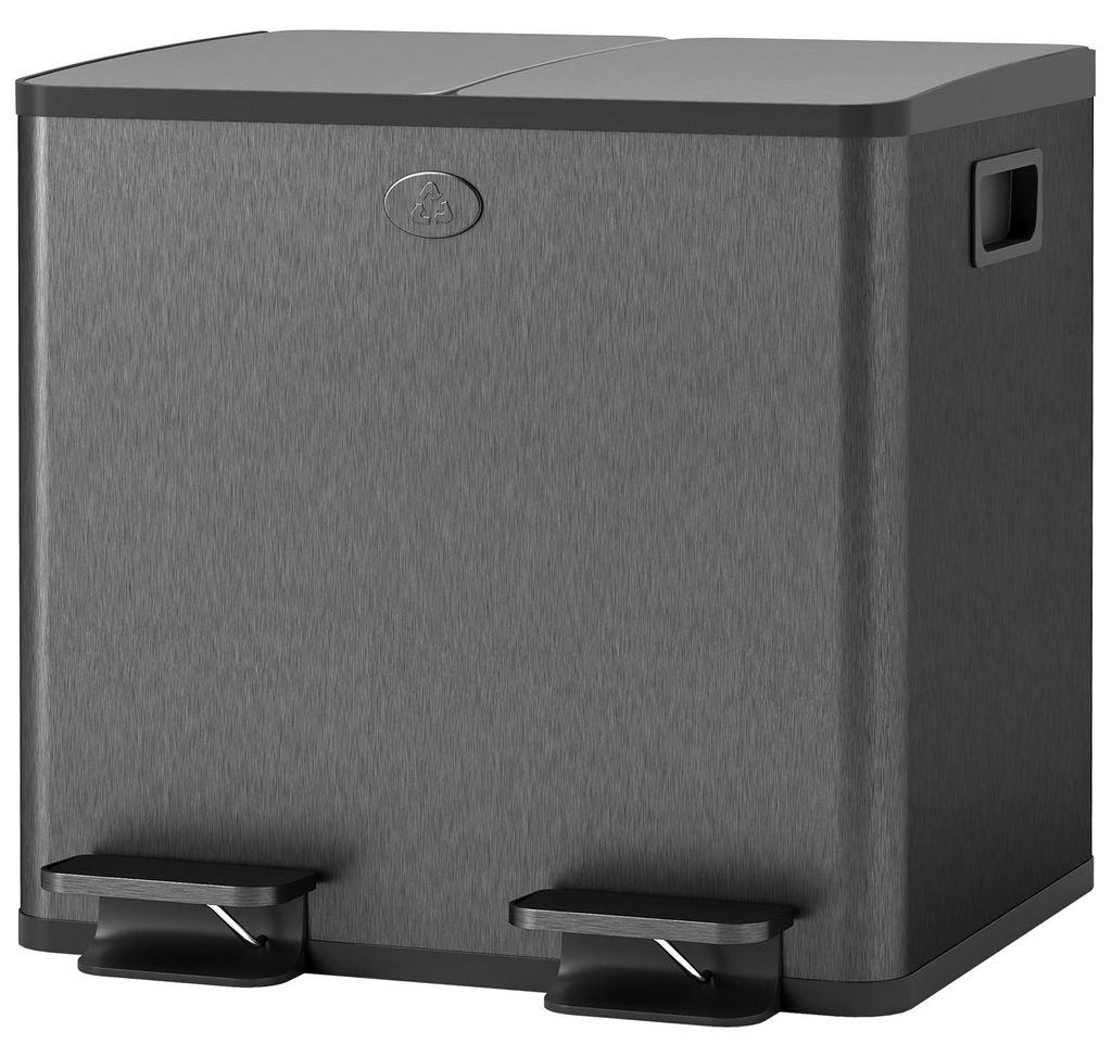 HOMCOM Vuilnisbak, 2 x 15 liter, afvalscheidingssysteem, Productafbeelding 