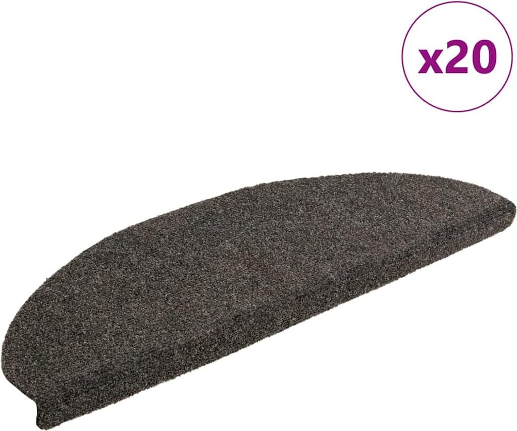 HOMMIE Stufenmatten Selbstklebend 20 Stk. 65x21x4cm Anthrazit Halbrund Groß DE582066 - Stufenmatten