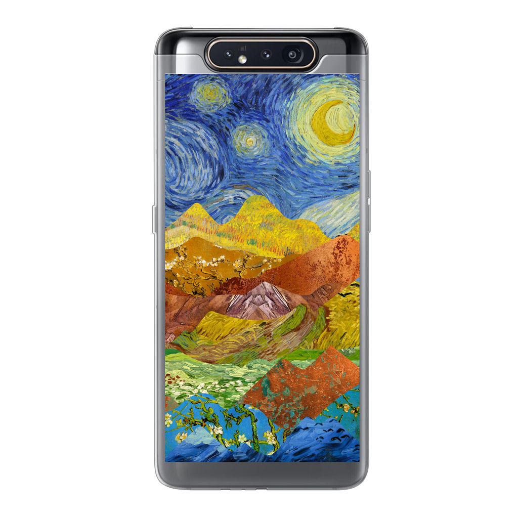 MuchoWow Handyhülle Schutzhülle Hülle für Samsung Galaxy A80 Alte Meister - Collage - Van Gogh Silikon Softcase Handy Hülle - Schutzdeckel