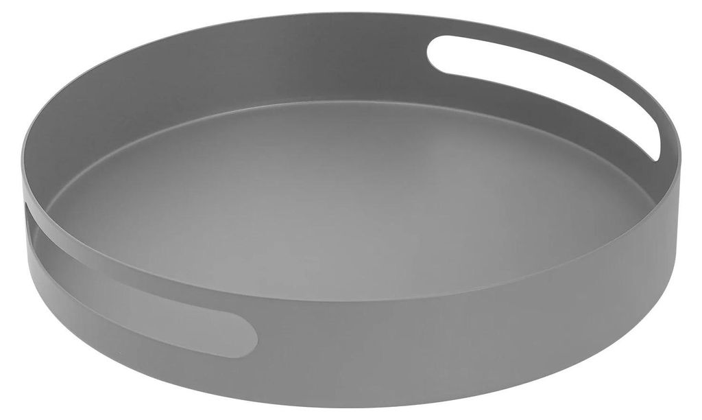 Gewürzkarussell Lazy Susan - Drehteller - 360° Rotierend - Kohlenstahl - Ø25×5 cm - Rutschfest - Tragkraft 7,5 kg - Hellgrau