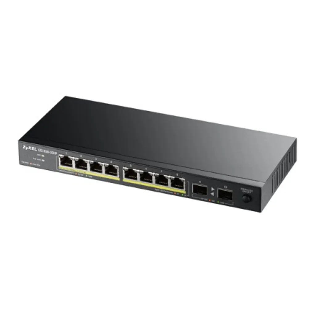 Switch Silencieux ZyXEL GS1100-10HP avec 130W de Budget PoE et 10 Ports