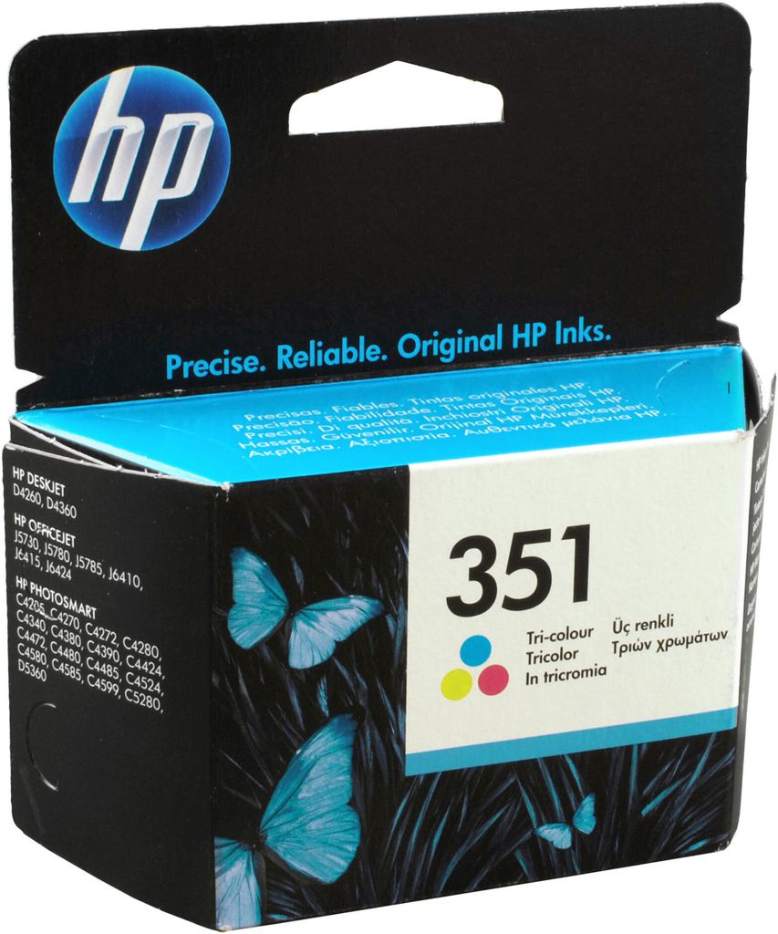 HP 351 Cyan/Magenta/Gelb Original Druckerpatrone, Cyan, Produktbild 