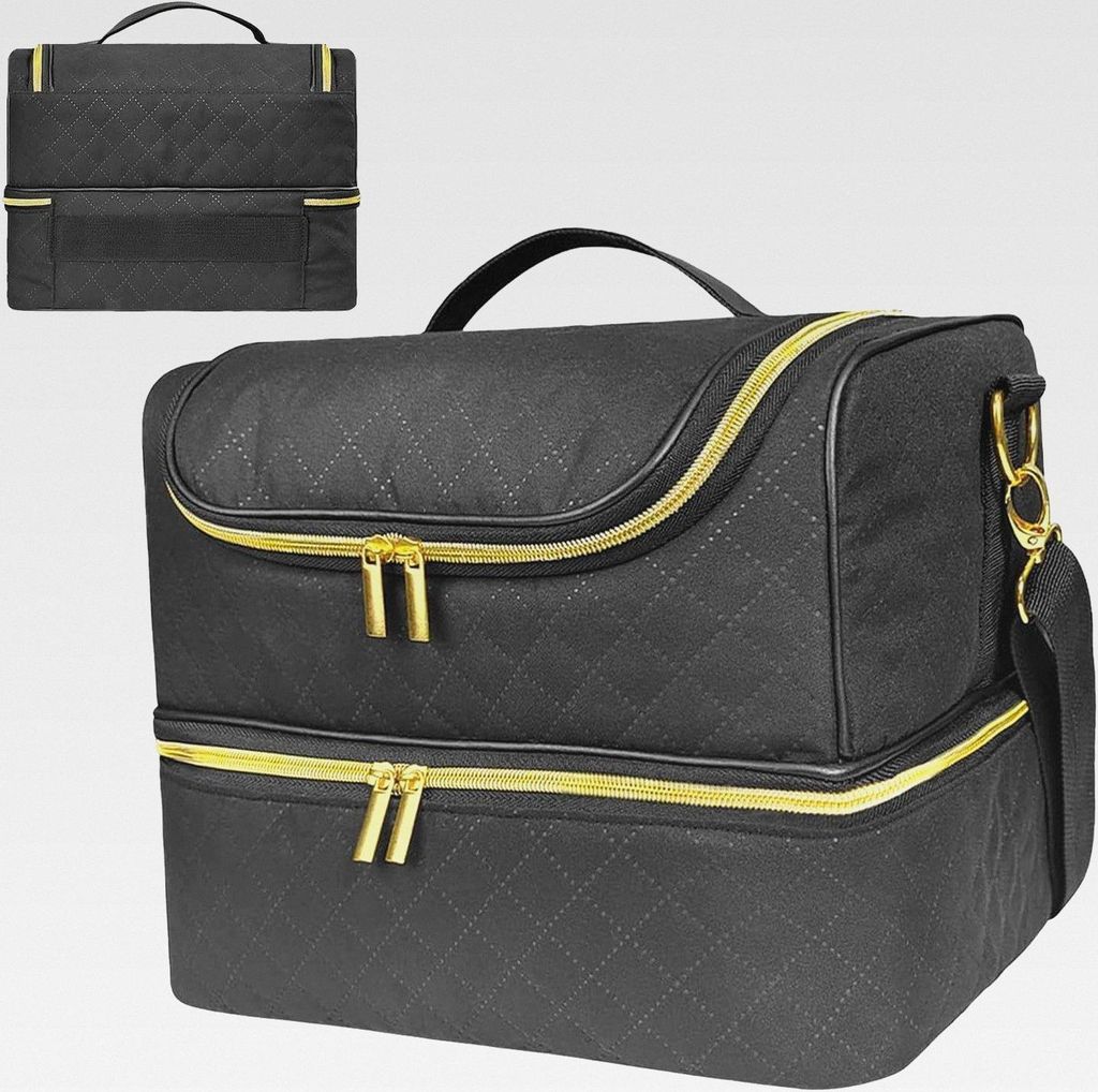 Nagellack-Organizer-Tasche, Nagellack-Aufbewahrung - Aufbewahrungsbox für Nagelzubehör - Die doppellagige Nagellack-Organizer-Tasche bietet Platz...
