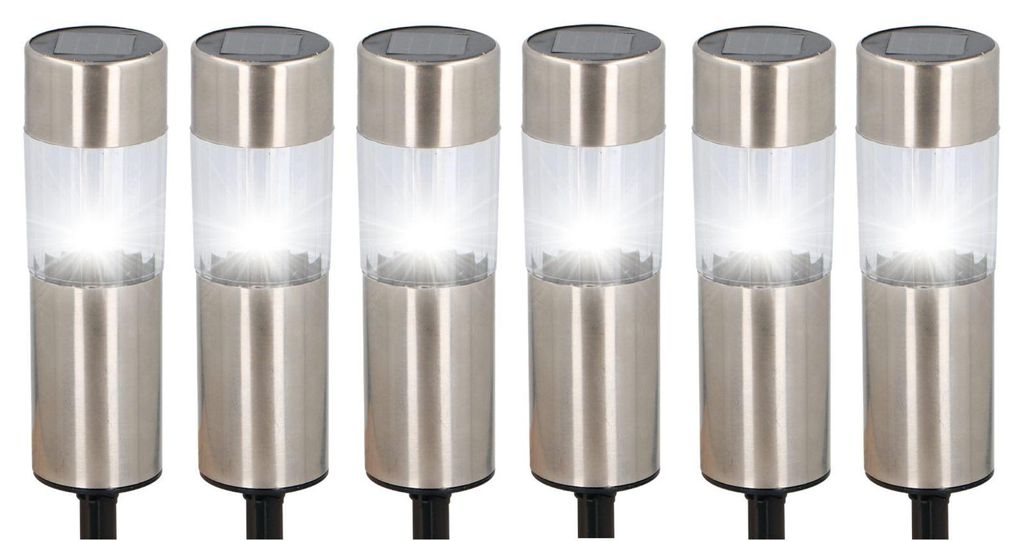 Solar-Gartenleuchten 6er-Set Solarlampe Gartenlampe Produktbild 