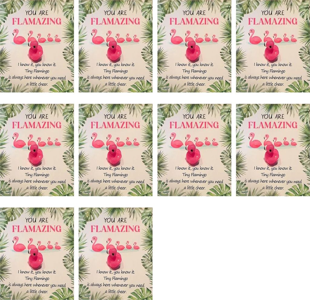 Mini-Flamingo-Taschenumarmungs-Token-Geschenk, kleines Harztier, emotionale Unterstützungsgeschenke mit inspirierenden Karten, positive Taschenuma...