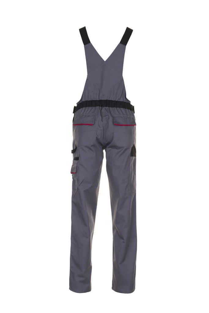 Planam Highline Damen Latzhose schiefer/schwarz/rot 38 Produktbild 