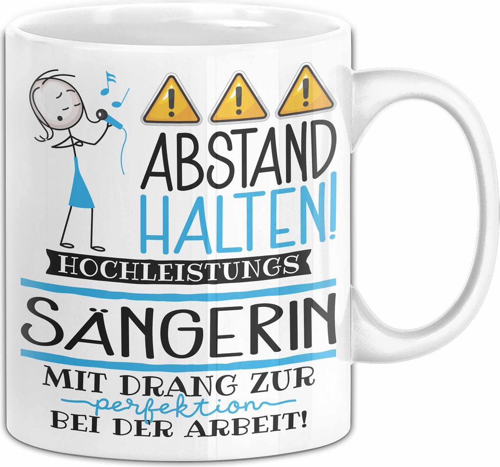 Sängerin Tasse Geschenk Lustig Abstand Halten Produktbild 