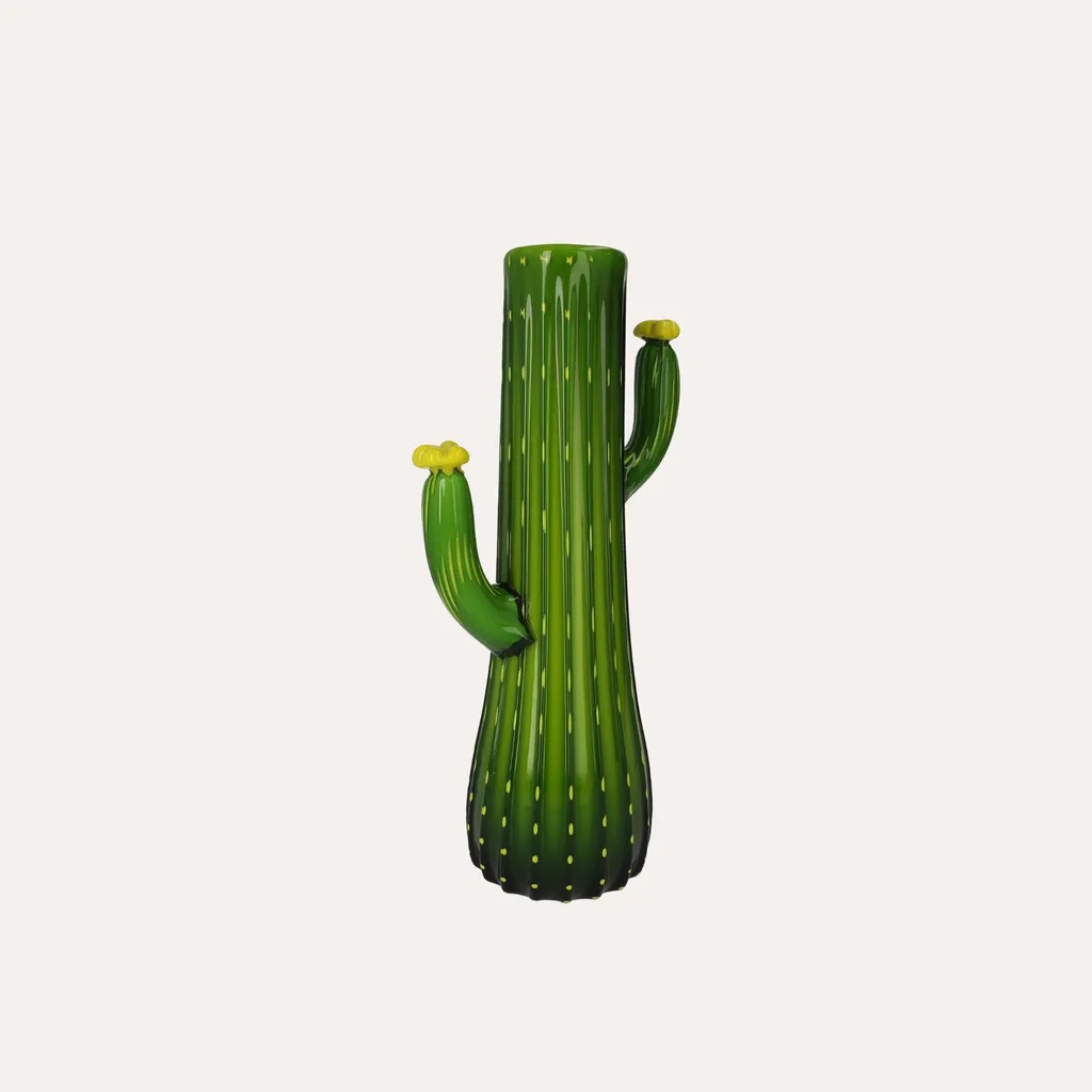 Cactus en verre jaune 37 cm : la plante déco sans entretien idéale