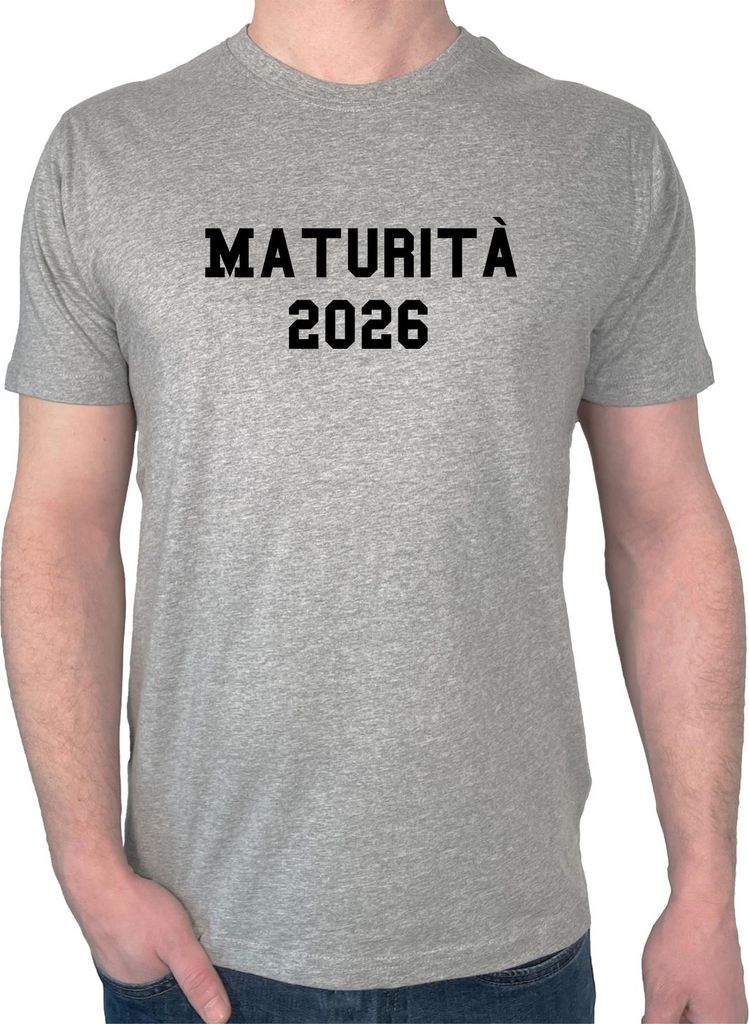 Huuraa Herren T-Shirt Maturità 2026 Abschluss Italien 3XL Sport Grey Bio Baumwolle Fairtrade Herrenshirt Geschenkidee