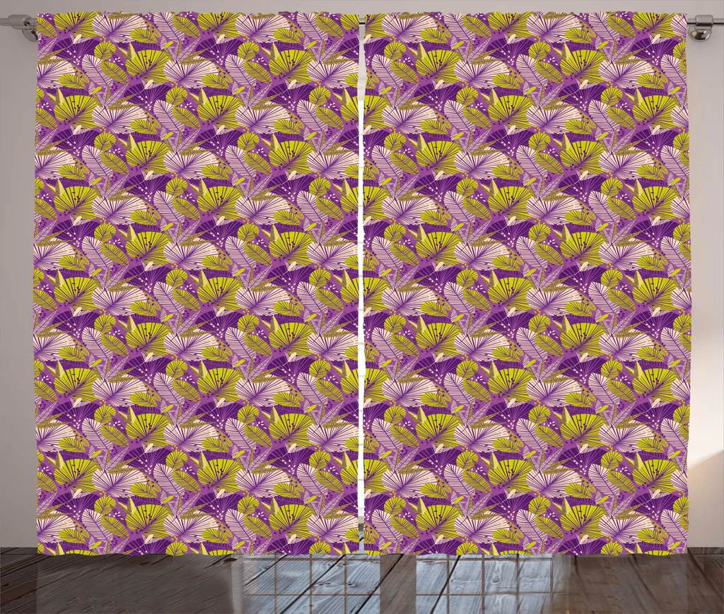 Tenda Botanica ABAKUHAUS 280x175 Giallo Verde Prugna - Design Moderno