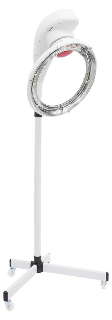 Stand-Haartrockner/Haube - Infrarot Klimazon - 360° Rollen - Höhenverstellbar 157–178 cm - EU-Stecker - Für Salon/Spa - Weiß