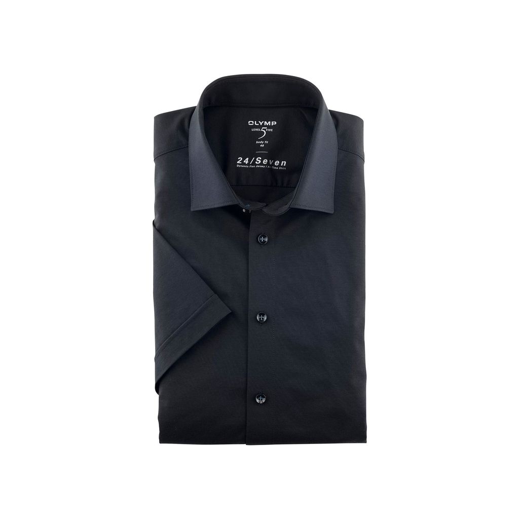 Olymp Hemd Slim Fit Kurzarm Dunkelblau Uni