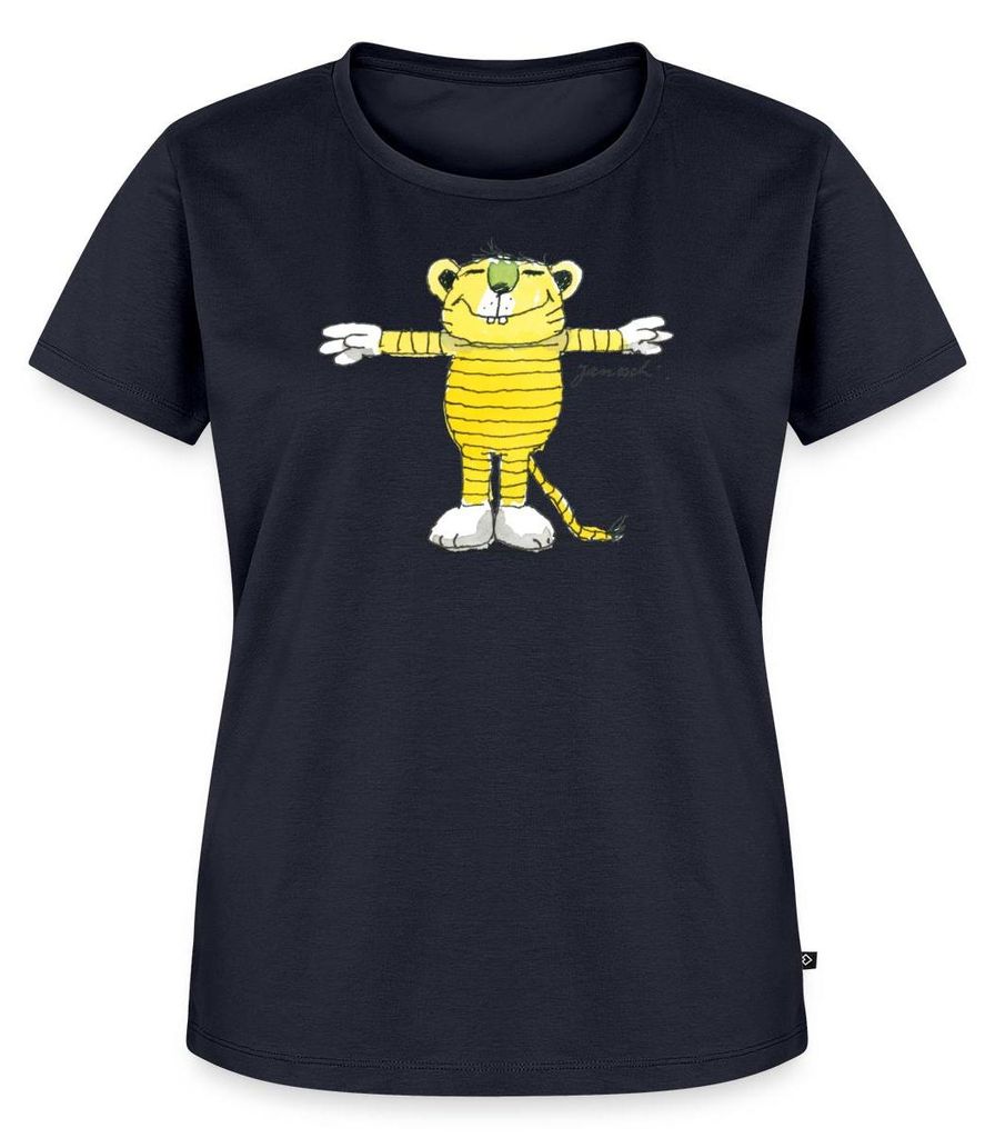 Spreadshirt Janosch Tiger Pose Frauen Premium T-Shirt, XS, Navy