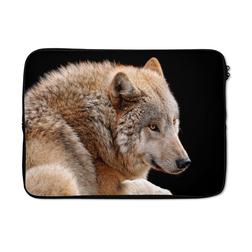 MuchoWow Laptop Hülle 14 ZollBrauner Wolf Laptoptasche - Laptoptasche - Stoßsicher - Schutzhaube