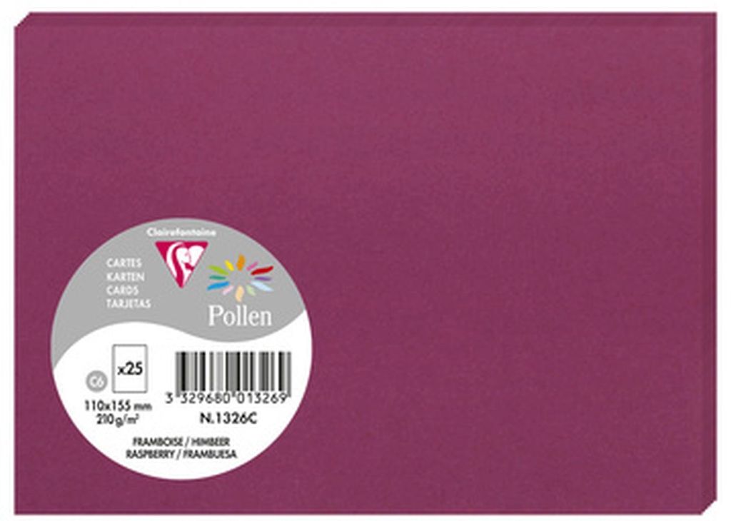Clairefontaine Karte C6 Pollen 210g Himbeer