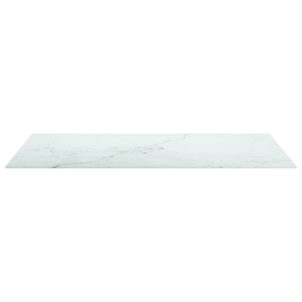 Möbel Hochwertige Tischplatte - Tischaccessoires - Weiß 100x62 cm 8 mm Hartglas in Marmoroptik Top5759881