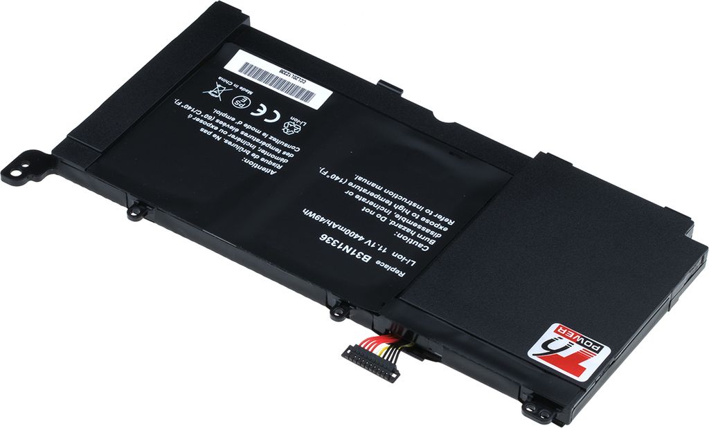Akku T6 Power Asus VivoBook S551L, R551L, K551L, V551L serie, 4400mAh, 49Wh, Li-pol, 3Zellen