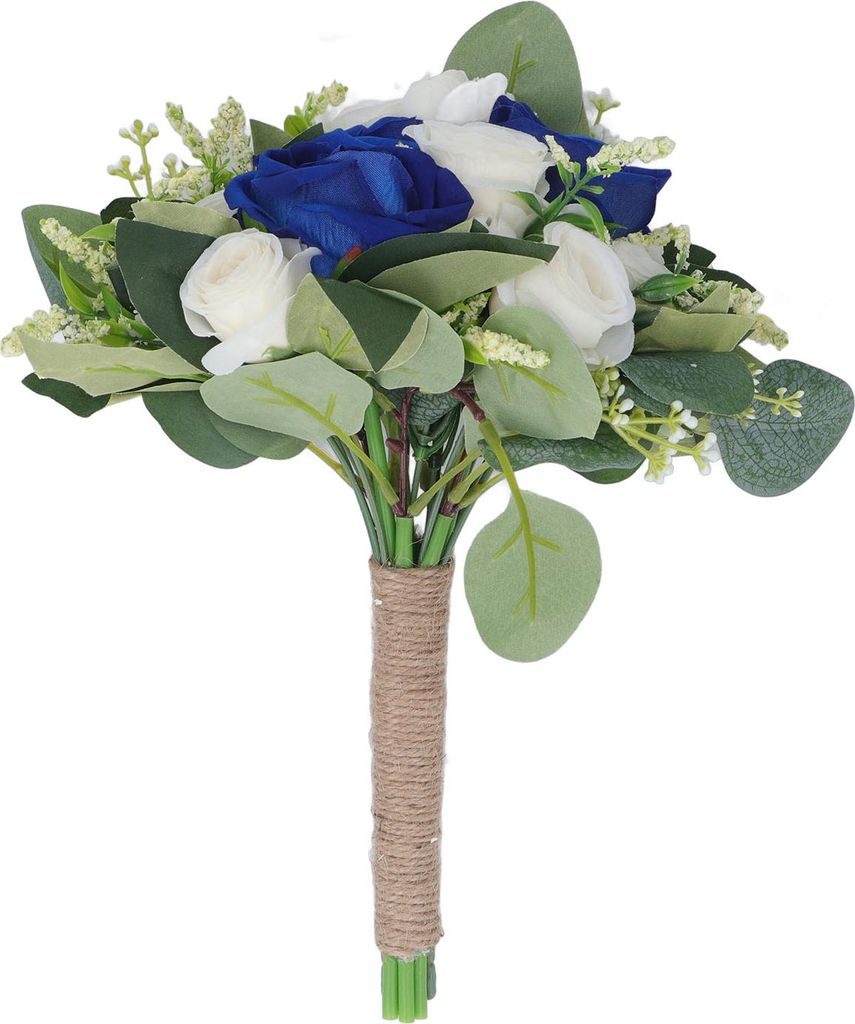 Hochzeitsstrauß, künstliche Kunstblume, romantische Brauthand für Feier, Zeremonie, Jahrestag, Party, Blau