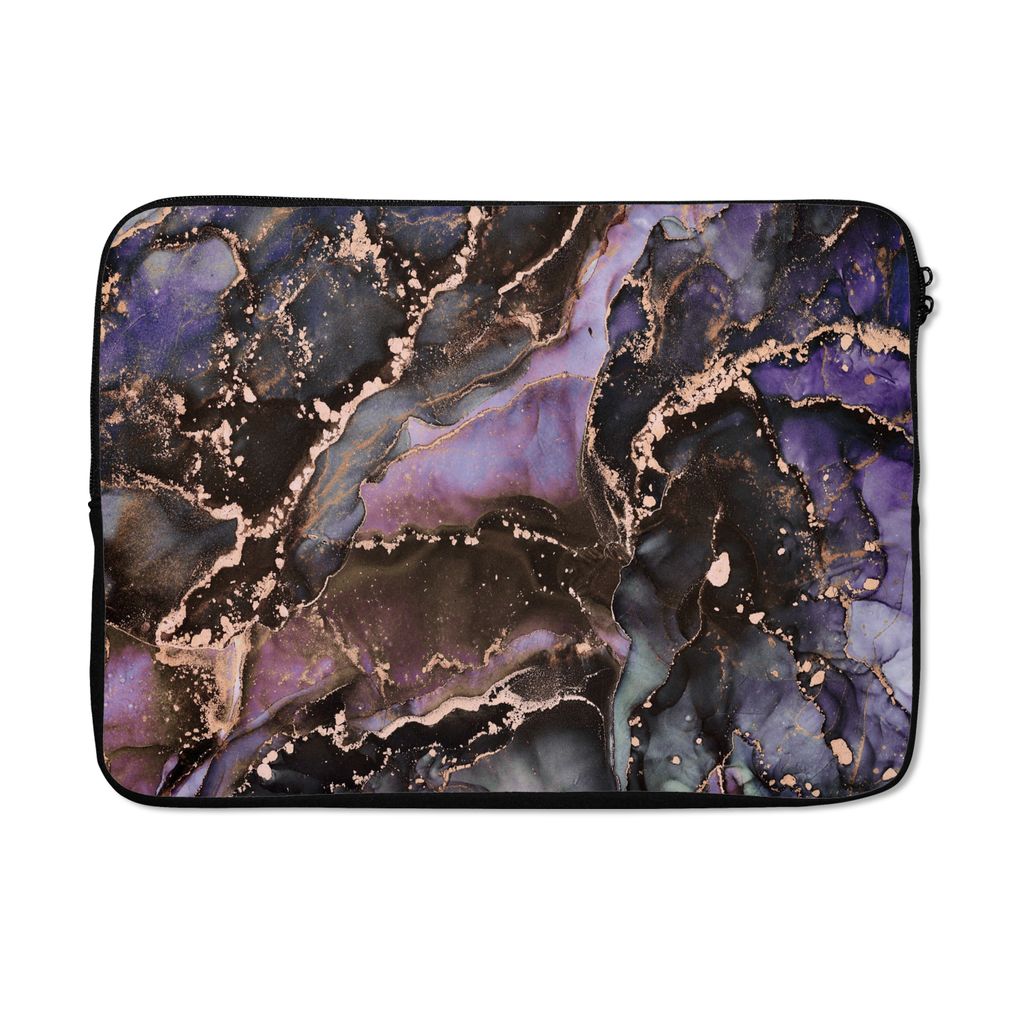 MuchoWow Laptop Hülle 14 ZollMarmor - Gold - Rosa Laptoptasche - Laptoptasche - Stoßsicher - Schutzhaube