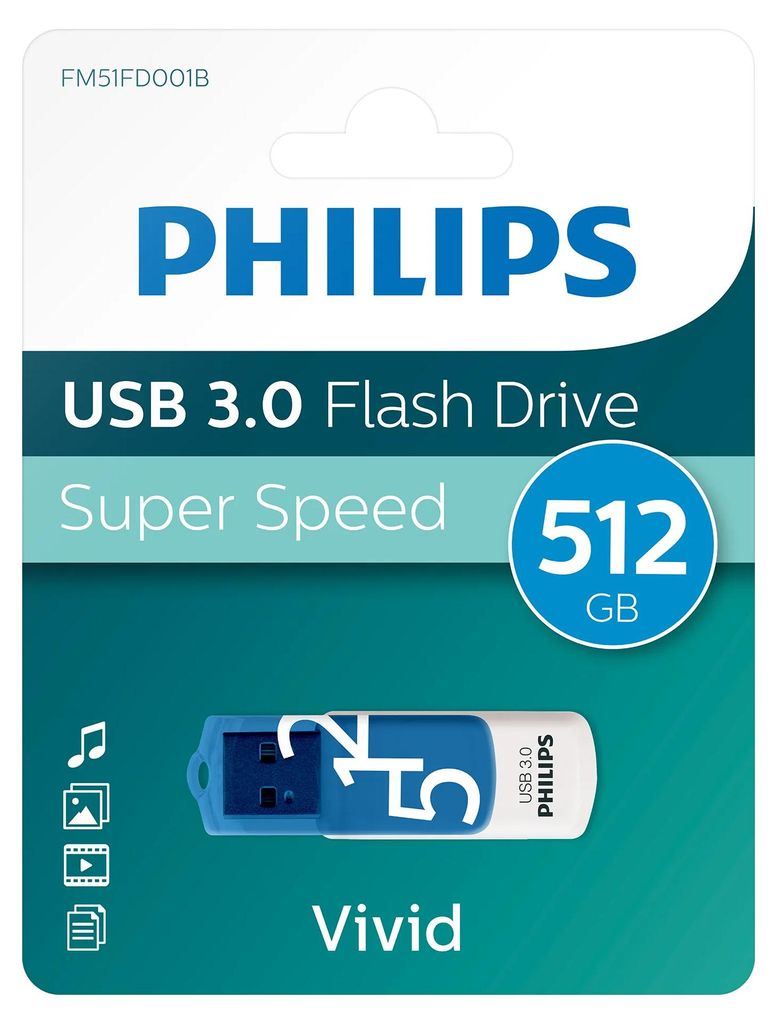 Philips USB-Stick 512 GB USB 3.0 Vivid Edition Leserate bis Produktbild 
