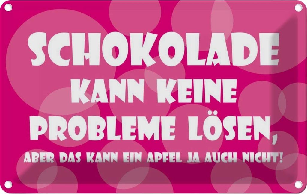 vianmo Blechschild 20x30 cm Schokolade kann keine Probleme Dekoration Spruch Zitat