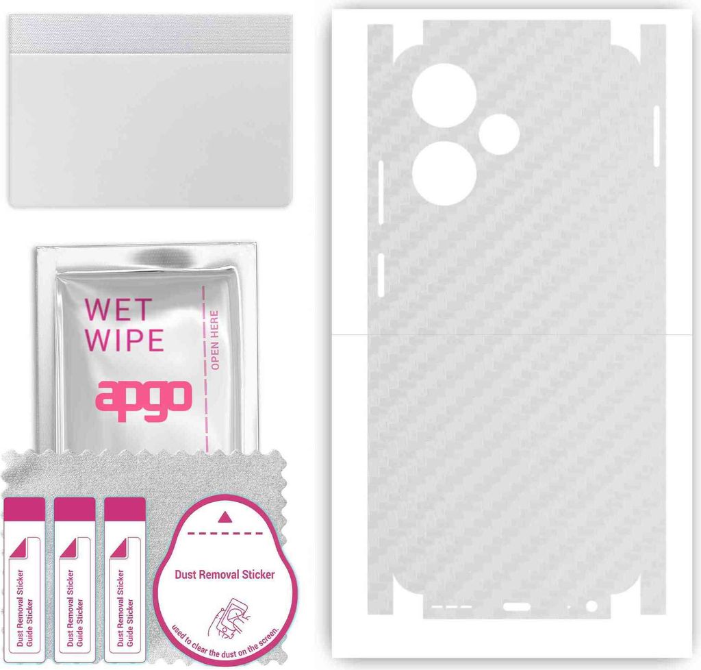 apgo Rückseite + Seiten Schutzfolie, Skin, kompatibel mit Infinix Hot 30 Play, Hinten Displayschutzfolie aus Vinylfolie, kratzfest, einfache Monta...