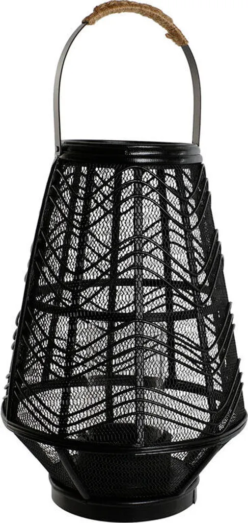 Grand Photophore Lanterne Home ESPRIT en Métal Noir pour Salon Chic