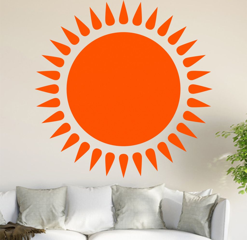 Sonnen Ornament Wandtattoo in 6 Größen - Wandaufkleber Wall Sticker - Dekoration, Küche, Wohnzimmer, Schlafzimmer, Badezimmer