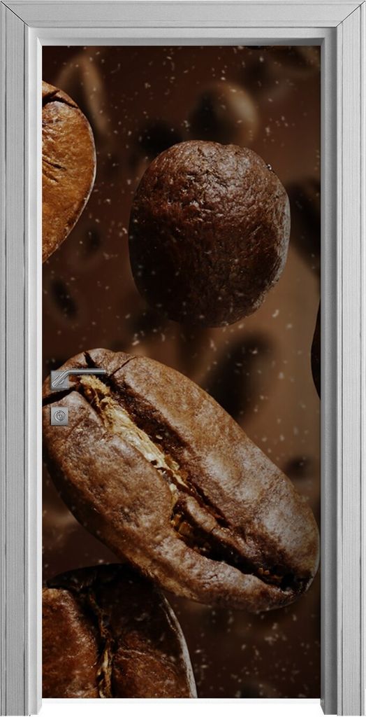 Tür Selbstklebende 90x210 cm Türfolie Türtapete Klebefolie - Kaffeespritzer und Rauch