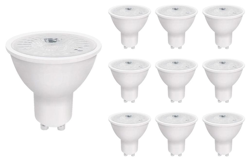 VITO LED-Spot PAR16 GU10 - 6 W (ersetzt 50 W) - 516 lm - 2700 K - 175-265 V - Ø 50 mm - Energieeffizient - 10 Stück