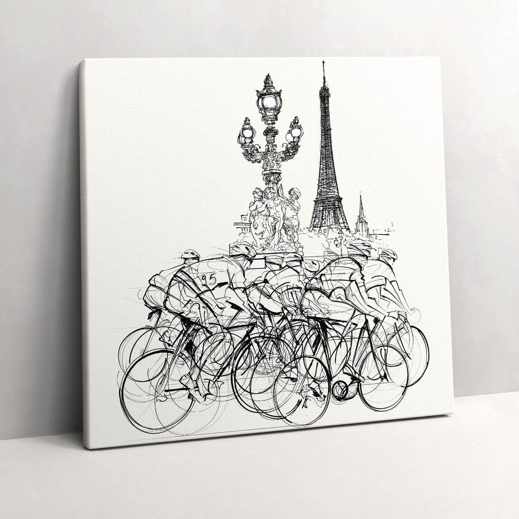 Cycling race abstraction – Leinwandbild Wandbild – 60x60 cm – Leinwandbilder – Wandbilder – Schlafzimmer – Flur