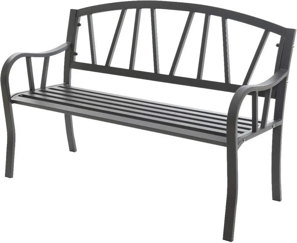 Banc Extérieur en Fer Forgé Anthracite - Structure Robuste 123 cm