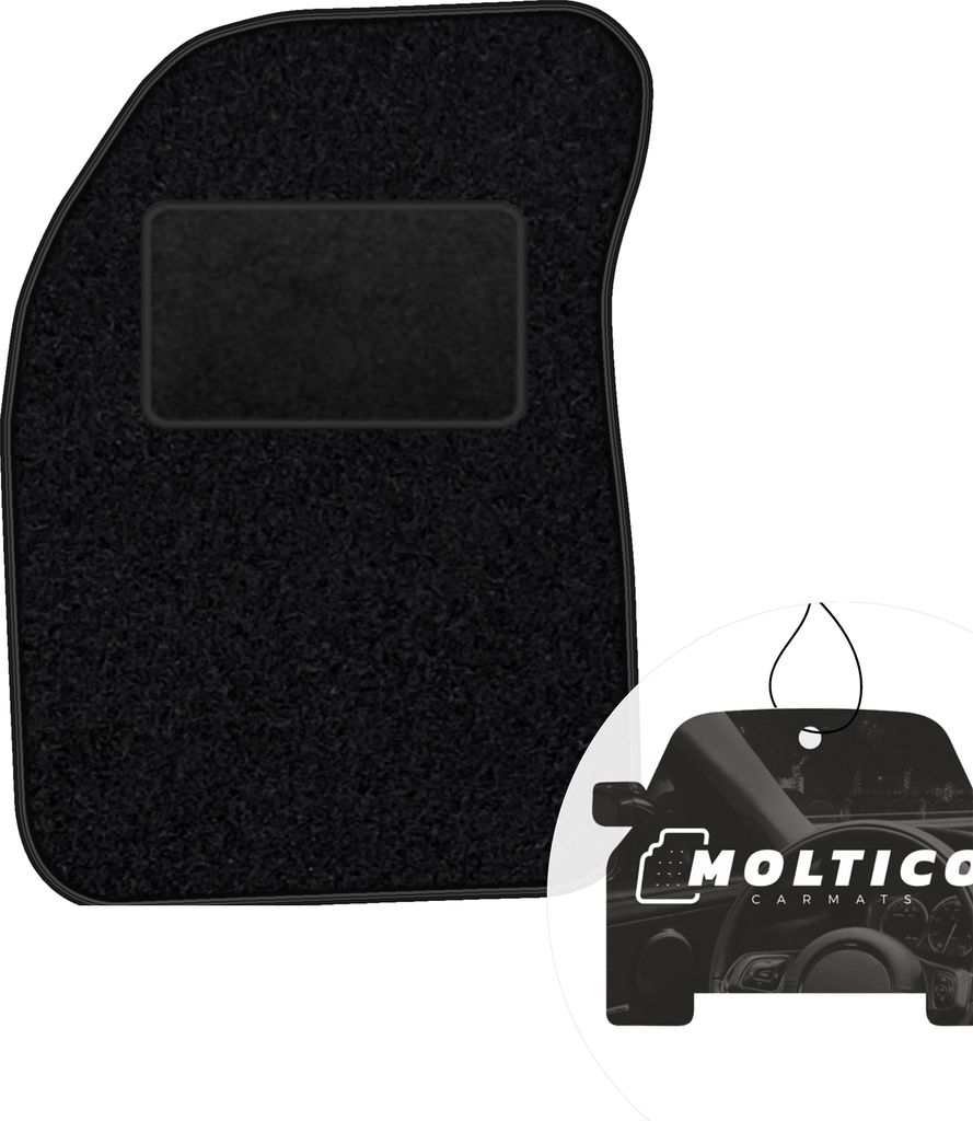 moto-MOLTICO Fahrer Fußmatte Auto Velours Fahrerseite Autoteppiche Schwarz Fahrermatte 1-teilig passend für Renault Kangoo I 1998-2008