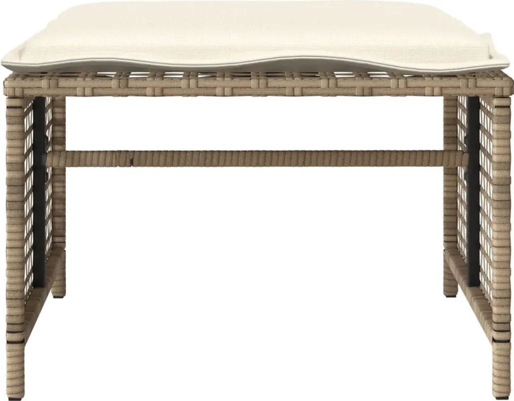 Aménagement jardin : ensemble 4 canapés beige polyrotin et table verre - 11