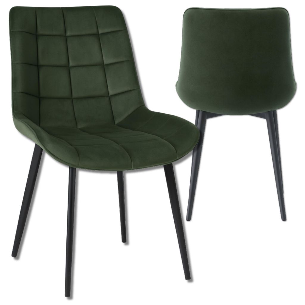 Omna | Esszimmerstuhl Veluform Lux - Flaschengrün - Gepolstert - Modernes Design - Ergonomisch bequem