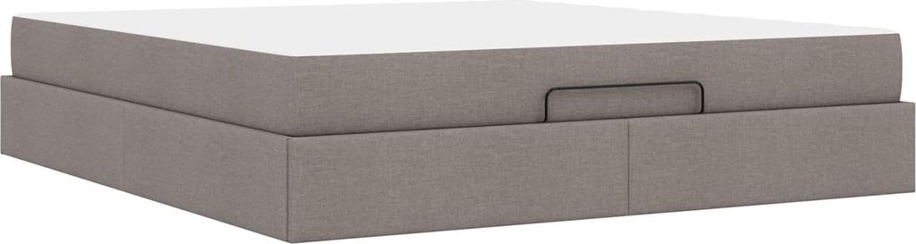Bettgestell mit Matratze 2 pcs Taupe Stoff