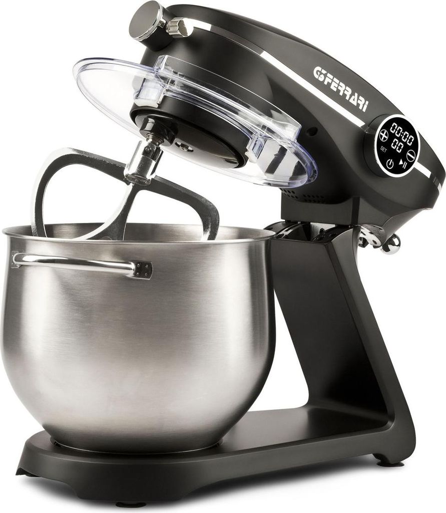 G3 FERRARI G20137 Profi-Mischer 8 Liter, 2300W, schwarz/silber mit Zubehör PASTAIO ELEGANCE