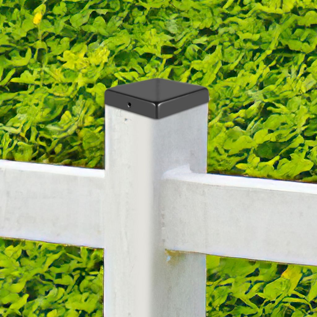 Fiqops 10x Pfostenkappe Zaunkappe Abdeckkappen Rohrkappen Abdeckkappe Schwarz 91mm
