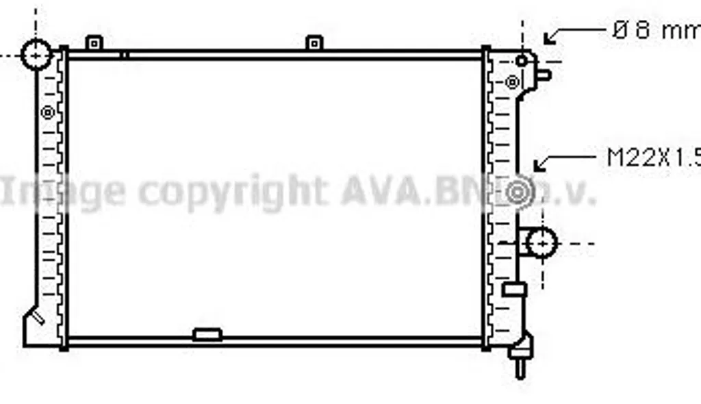 Radiateur moteur robuste AVA OL2168 compatible Vectra - Qualité OE 1300104